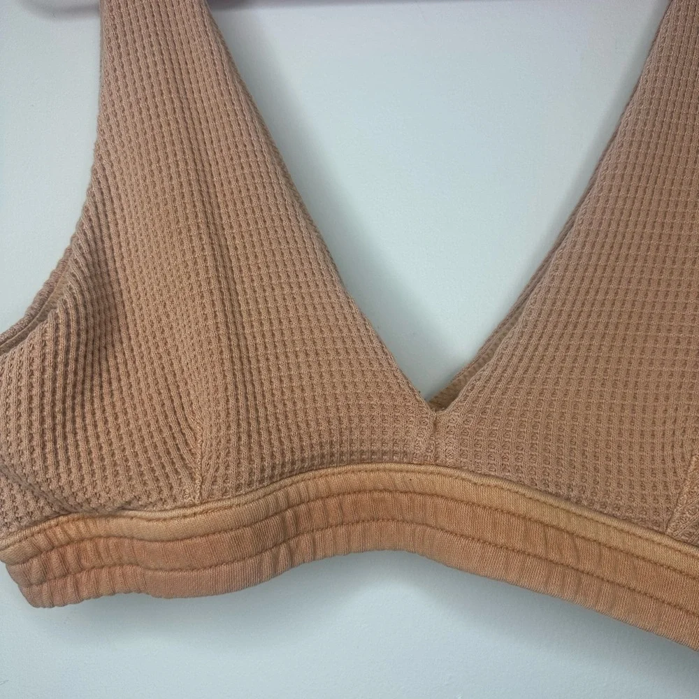 Aerie Women's Tan Waffle Knit Bralette size XL